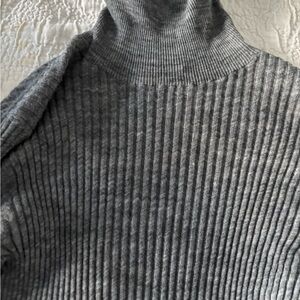 Anine Bing Gray Ribbed Turtleneck Sweater